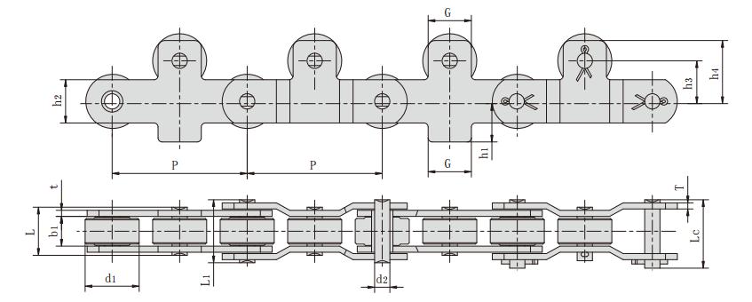 P100F126_<font color='red'>帶<font color='red'>附件</font><font color='red'>輸送</font>鏈</font> <font color='red'>輸送</font>
